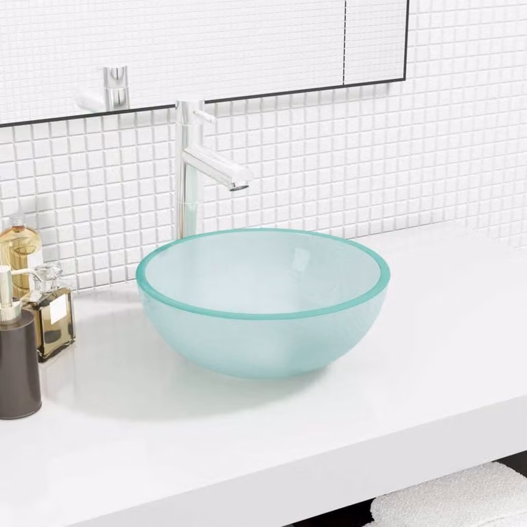 The Living Store Lavabo in vetro temperato 30x12 cm opaco
