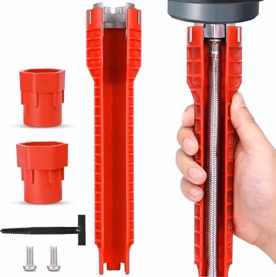 Utensile multifunzione a 5 punte con chiave a tubolare per bagno, WC e cucina