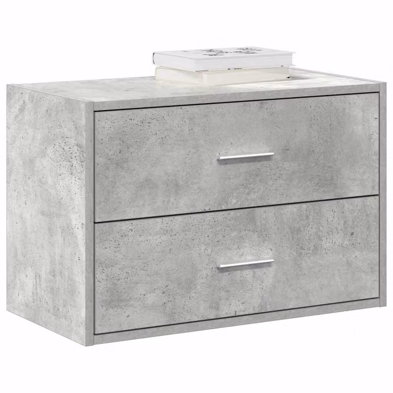 Armadio con 2 Cassetti vidaXL Grigio Cemento L: 60 cm, P: 31 cm, H: 40 cm in MDF