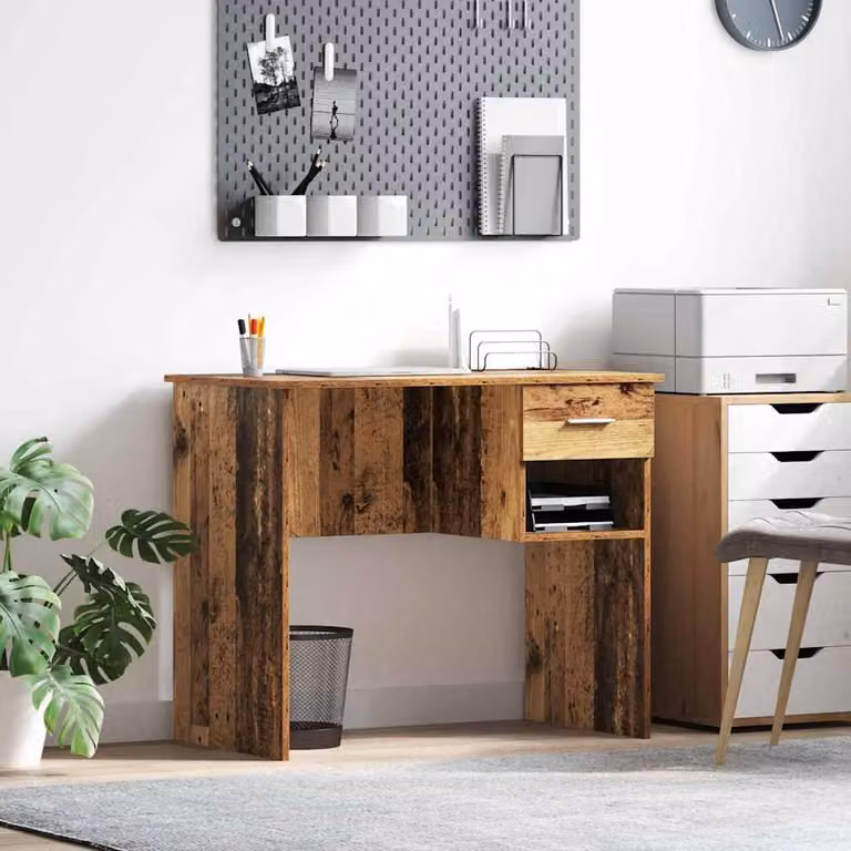 Maison Exclusive - Scrivania in legno massello riciclato, 90 x 49 x 75 cm, realizzata in materiale composito di legno