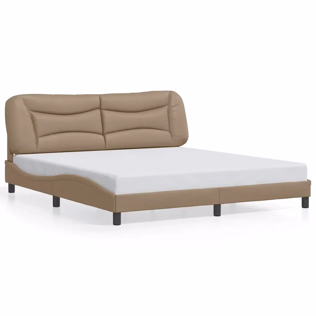 Giroletto senza materasso Hvar vidaXL in similpelle color cappuccino, L 180 x P 200 cm – 2