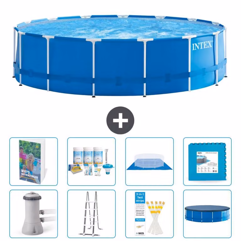 Piscina fuori terra a struttura - 457x122 cm - 7 pezzi - Modello S536