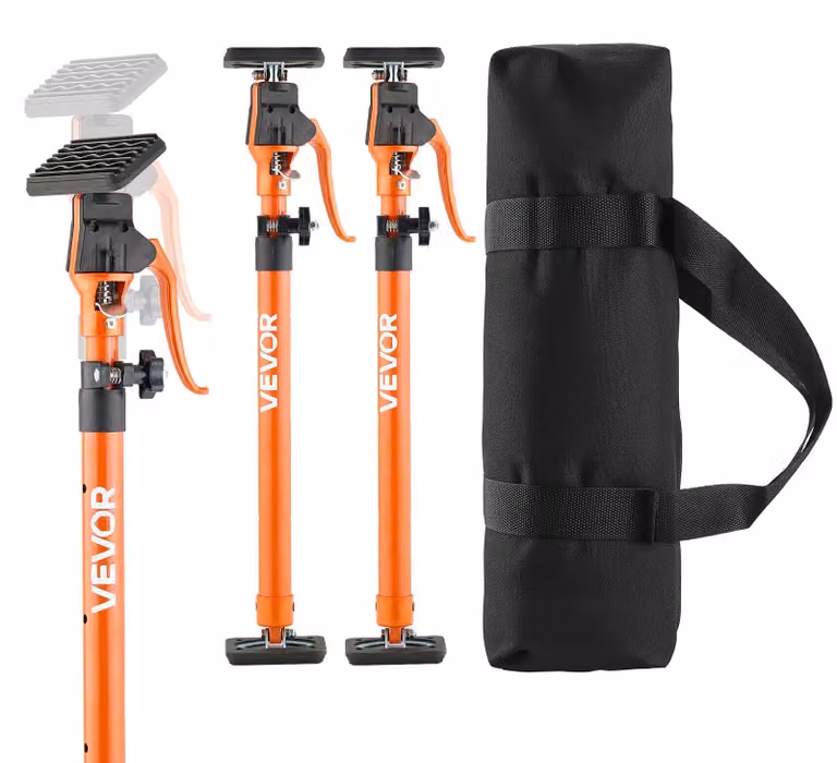 Set di 2 supporti telescopici, lunghezza regolabile da 64,5 a 115 cm, capacità massima di 100 kg, in acciaio