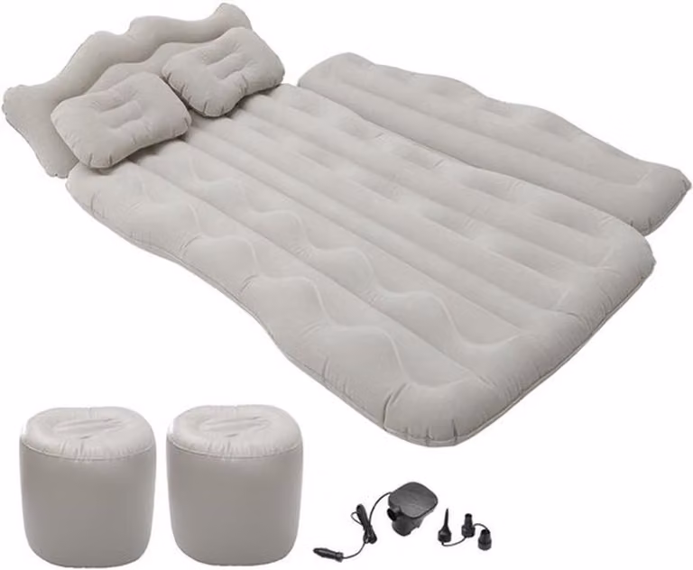 Materasso gonfiabile per auto, 1 posto - Materasso gonfiabile per sedili posteriori - Letto da campeggio portatile - Materiale: PVC/tessuto foderato - Dimensioni: 170x110x14 cm - Materasso per dormire in auto