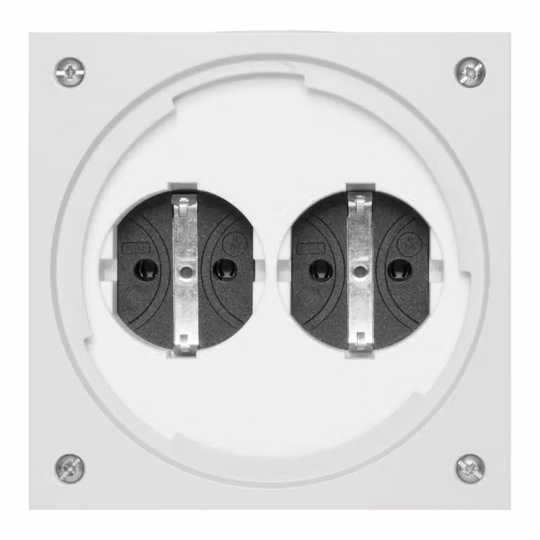 ABL SURSUM SCHUKO, presa doppia a filo muro, grigio