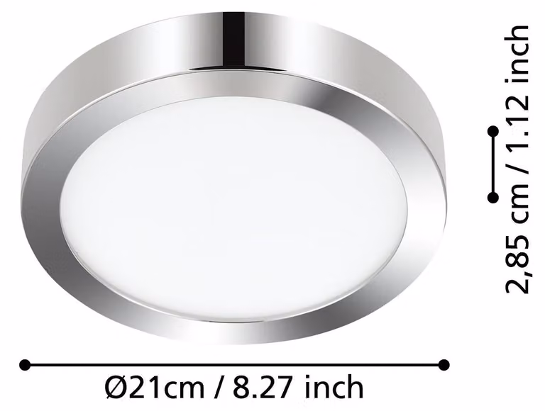 Eglo 900641 FUEVA 5 LED apparecchio a plafone 17W Ø210mm bianco cromo bianco caldo IP44