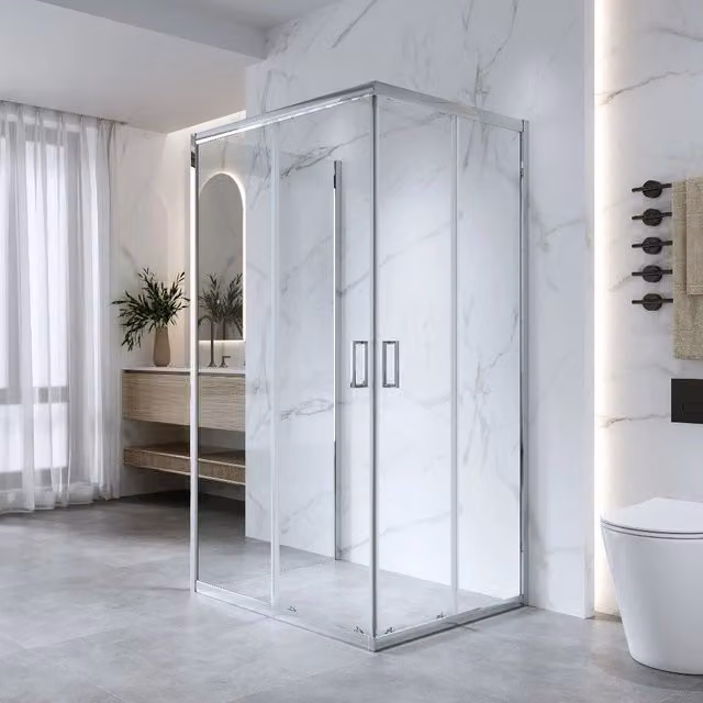 Cabina Doccia 3 Lati 70x100x70 Cm H185 cm Cm vetro 6 mm Trasparente Scorrevole| Kiro
