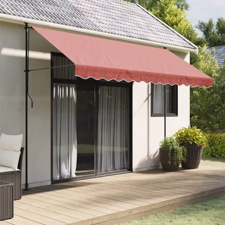 Tessuto di ricambio per tenda da sole vidaXL in poliestere a strisce, colore rosso, L: 330 cm