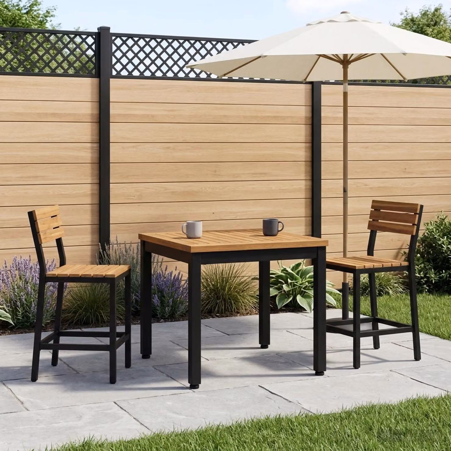 vidaXL Tavolino da salotto rustico in legno di acacia, Marrone e Nero, L: 49 cm, P: 48,5 cm, H: 36 cm