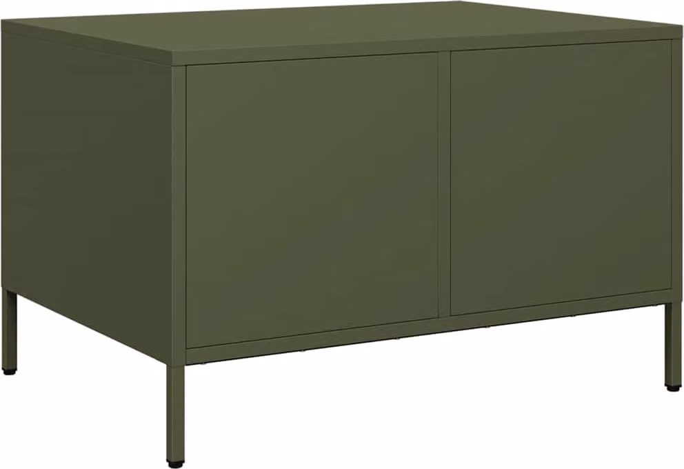 Tavolino Verde Oliva 68,5x50x43,5 cm Acciaio Laminato a Freddo