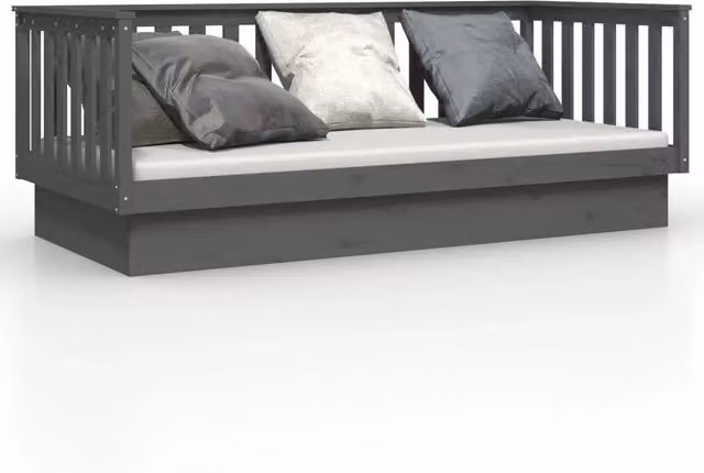 Letto singolo per adulti Design In in legno massello di pino grigio L: 80 cm, P: 200 cm – 1