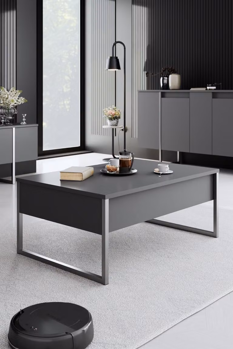 Skye Decor, Luxe - Antracite, Argento, Couchtische, Antracite, 90 x 40 x 60 cm