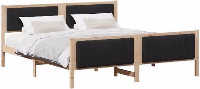Letto matrimoniale | Letto per adulti | Struttura del Letto con testiera Marrone e nero 180 x 200 cm