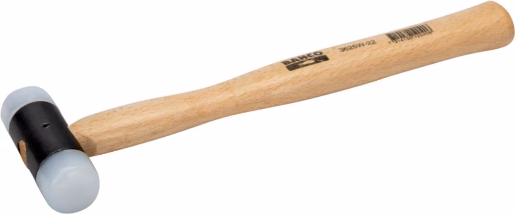 Martello in gomma Bahco con testine in nylon e manico in legno 150 g