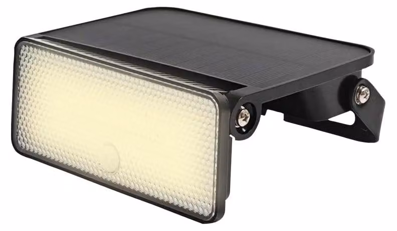 Lampada solare da esterno, 1600 lumen, con sensore di movimento, colore nero