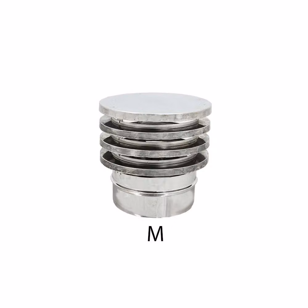 Fumaiolo tipo Zara in acciaio inox AISI 304 color argento da 300 mm con base tonda e innesto maschio monoparete ZINCO GROUP – 2
