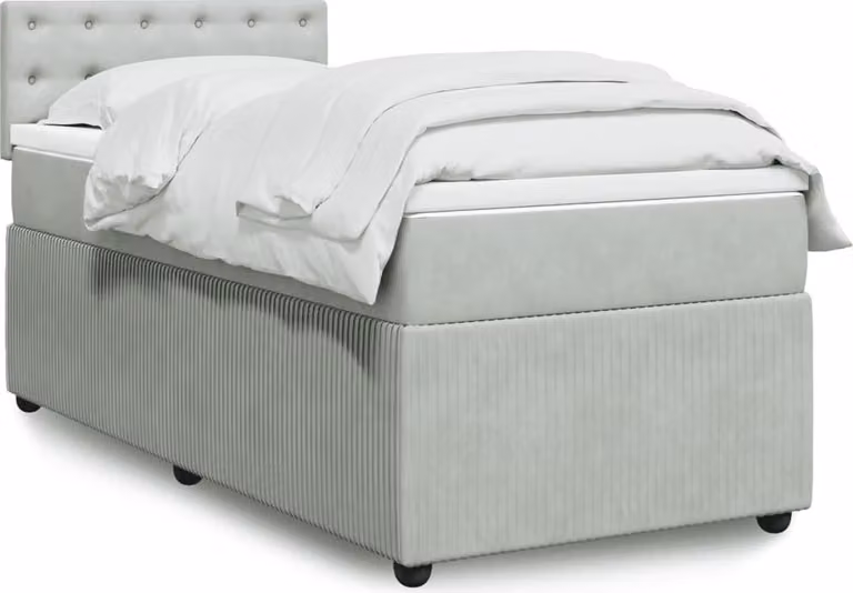 Maison Exclusive - Giroletto a Molle con Materasso Grigio Chiaro 100x200cm Velluto