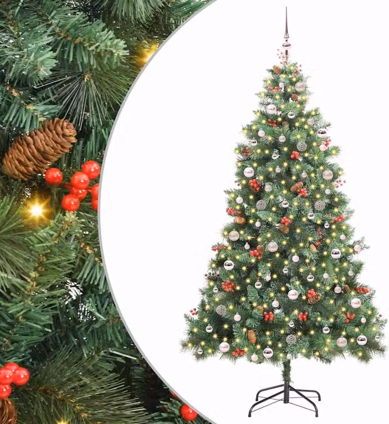 Albero di Natale artificiale Verde 240 cm PVC e Metallo