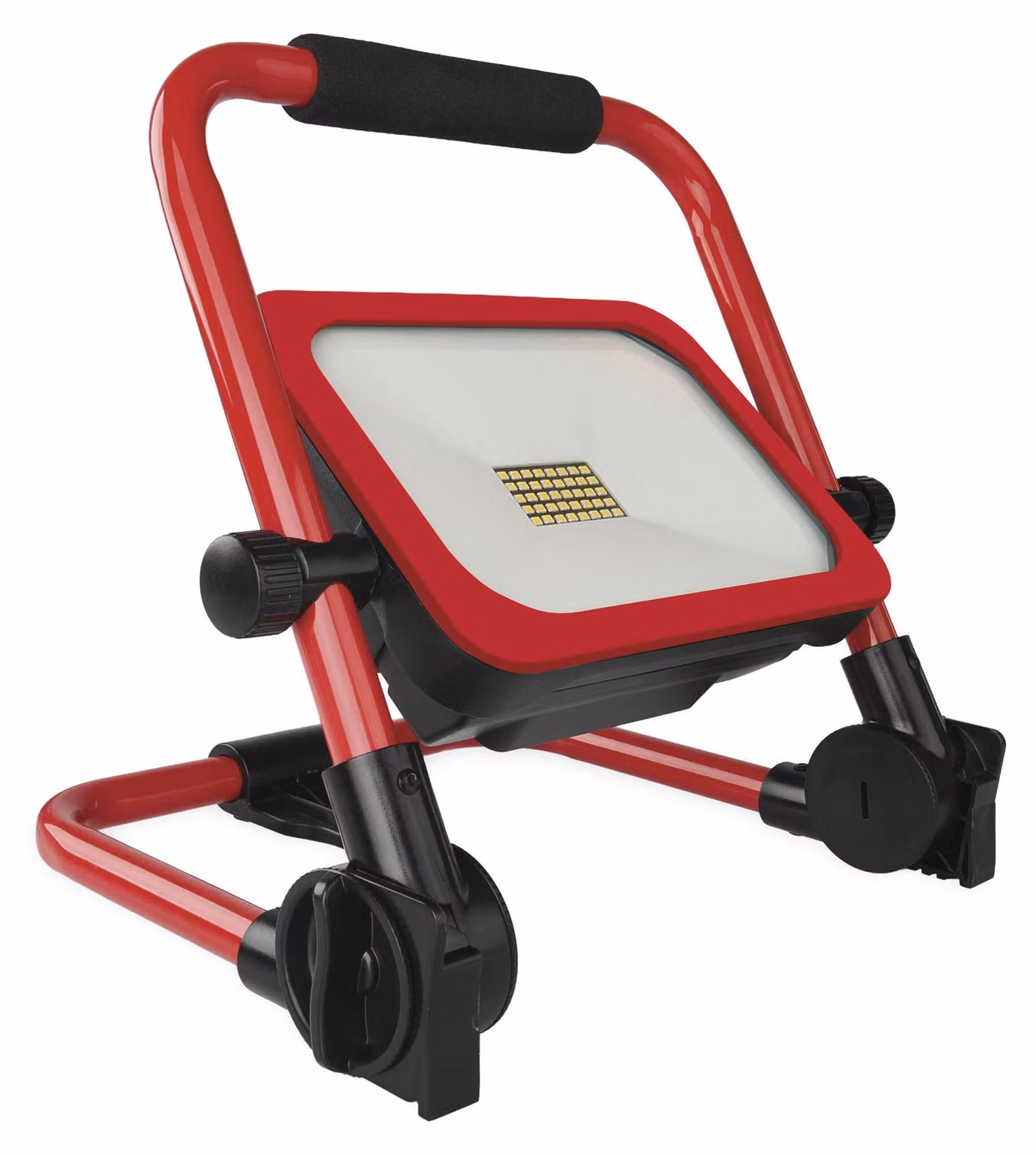 Proiettore ricaricabile a LED EMOS ACCO 35 W, IP54, dimmerabile, 3300 lm, bianco freddo 6500 K, 12 ore di autonomia, batteria da 10000 mAh, rosso/nero, ZS2823