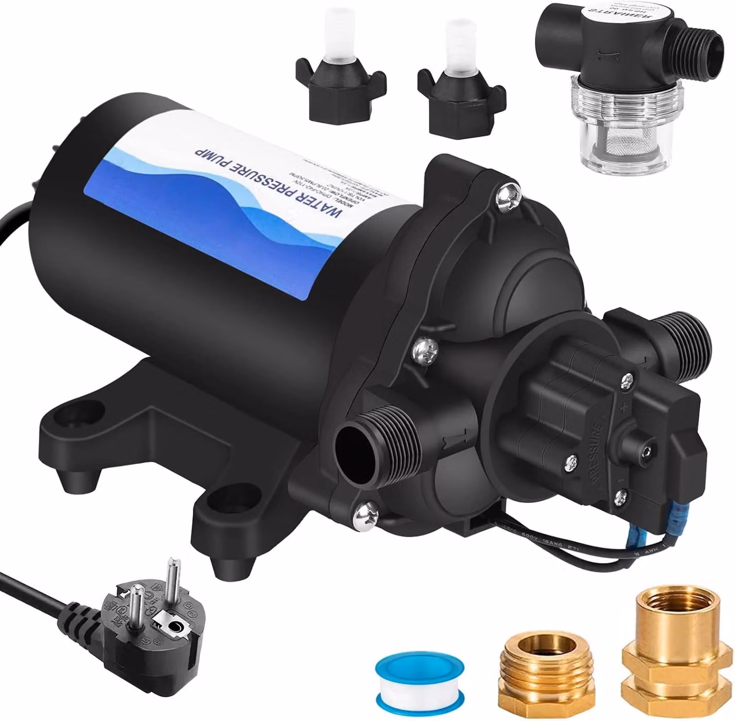 Pompa sommergibile a membrana - Pompa elettrica - 220 V - 15 litri/minuto (4,0 GPM) - 50 PSI - Alta pressione - Autoadescante - Automatica