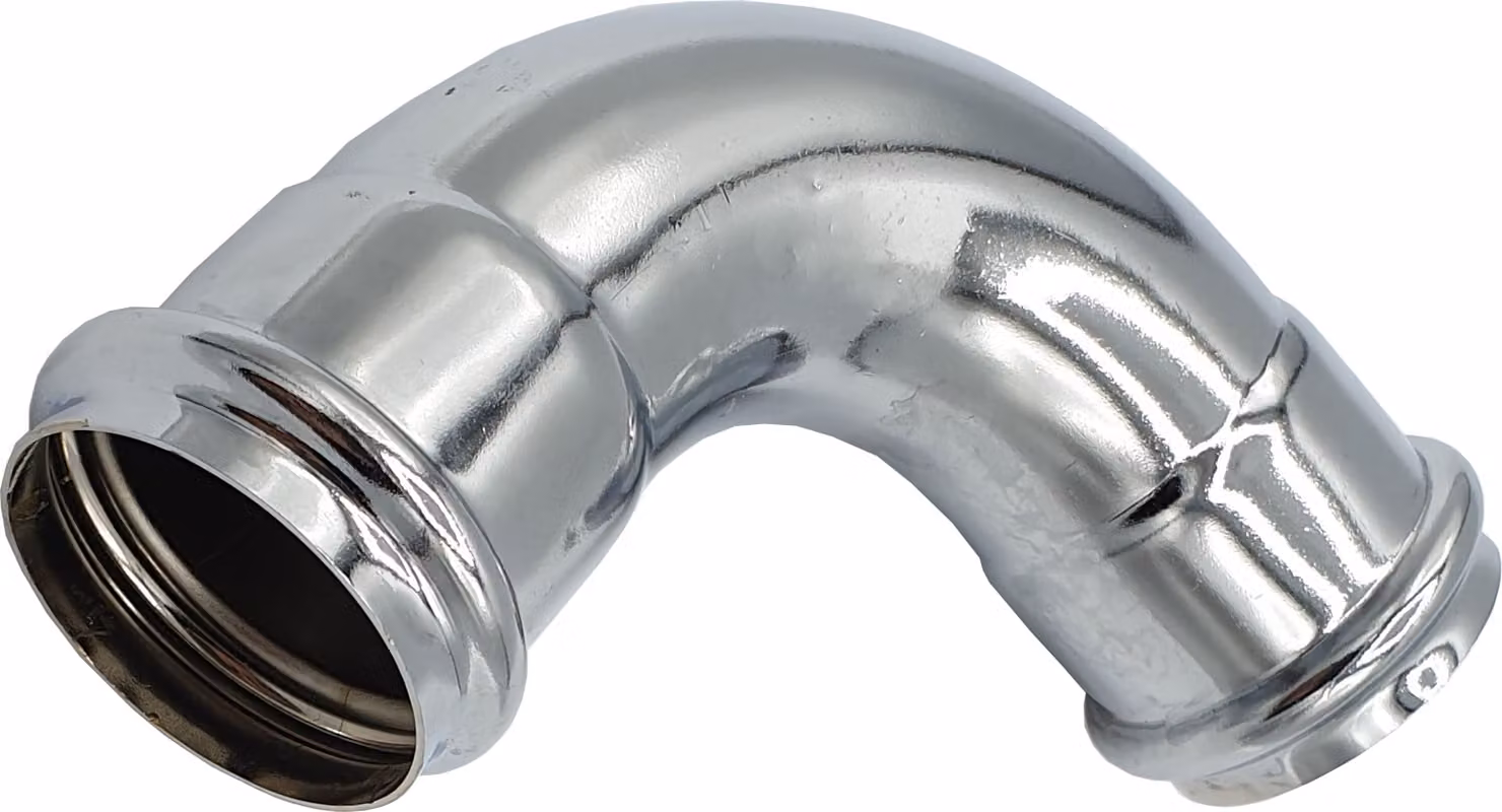 Gomito cromato a doppia presa per sifone 32 mm