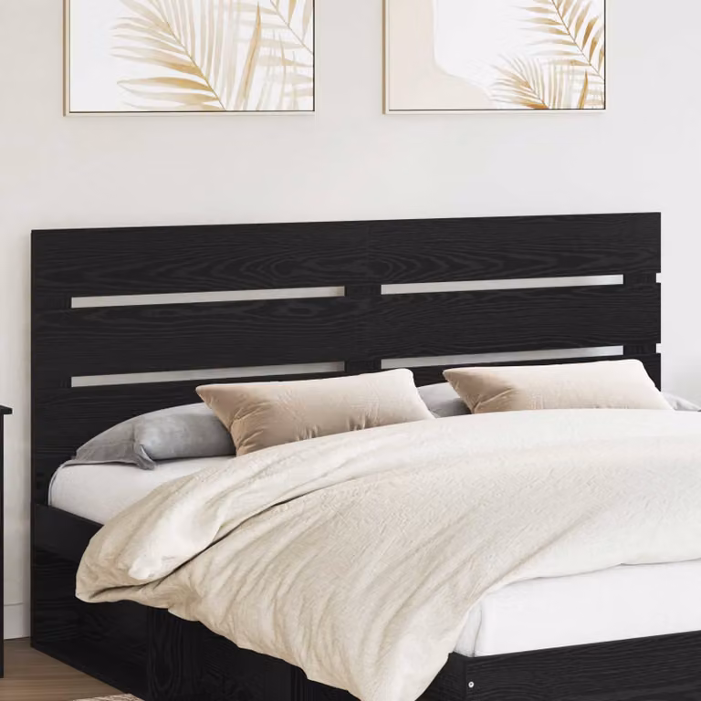 Testiera per letto vidaXL in legno ingegnerizzato Rovere Nero, stile moderno