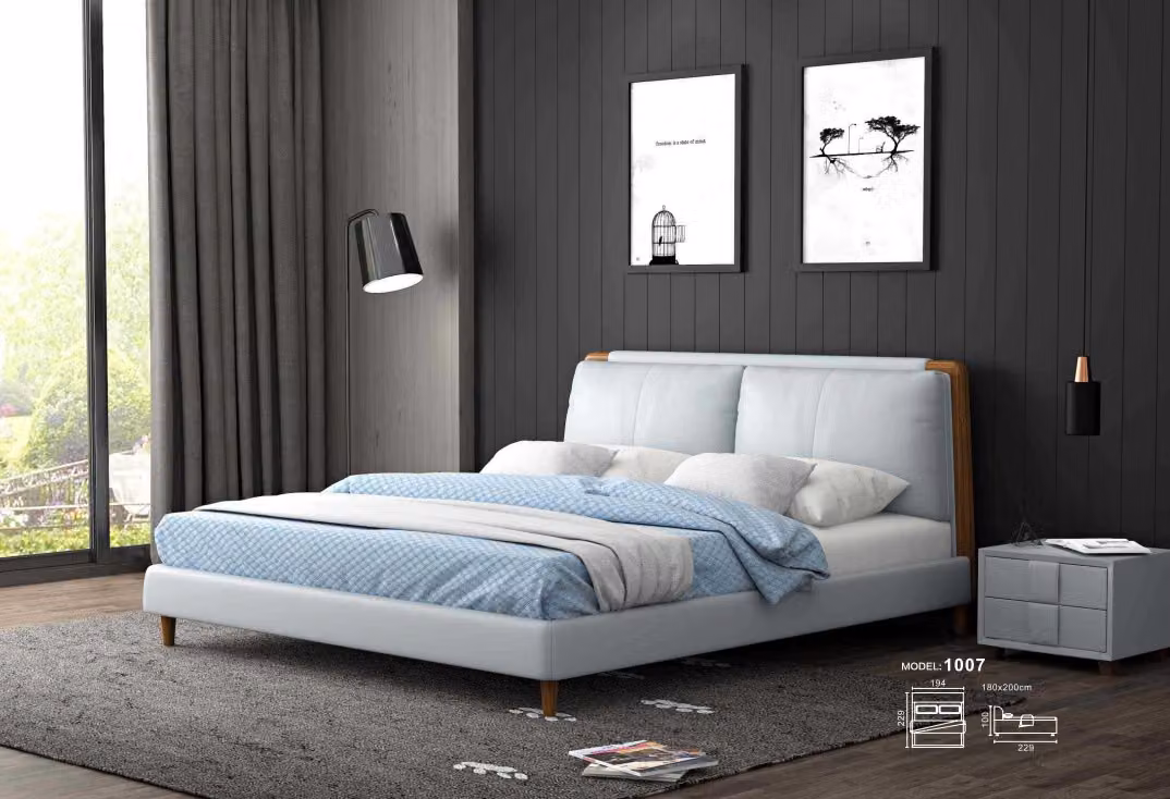 Bett Betten Doppelbett Schlafzimmer Leder Polster Textil Doppelbetten 180x200cm