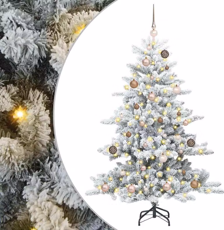 Albero di Natale Artificiale con Rami Pieghevoli Bianco 150 cm
