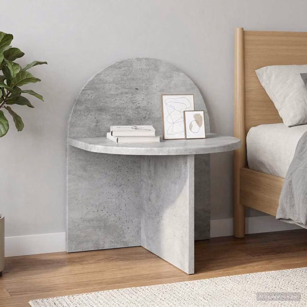 Comodino moderno vidaXL in grigio cemento L 40 cm x P 35,5 cm x H 45,5 cm