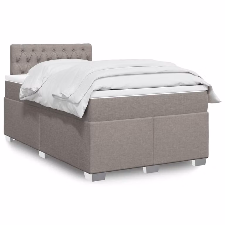 Maison Exclusive - Letto boxspring con materasso Taupe 120x200 cm Tessuto