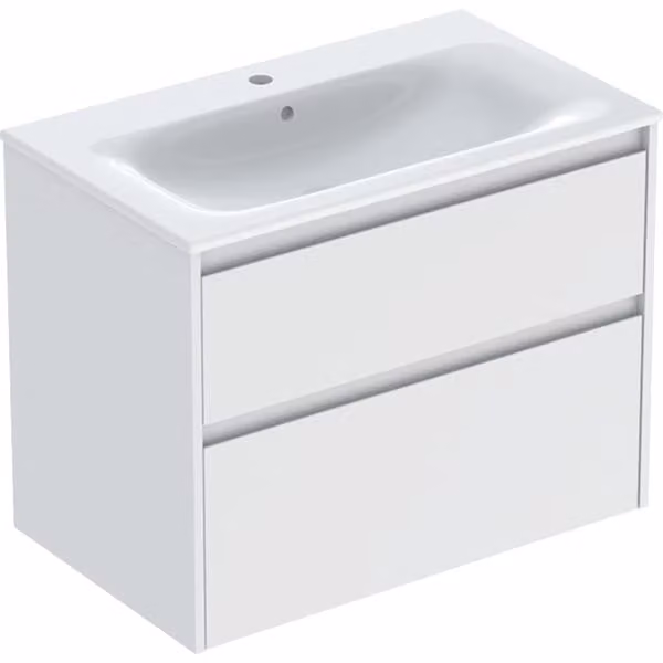Geberit Renova Plan Ensemble lavabo pour meuble bord étroit, avec meuble sous lavabo, 2 tiroirs, 80x62,1x48cm, 504.040.00.8, 504.040.00.8