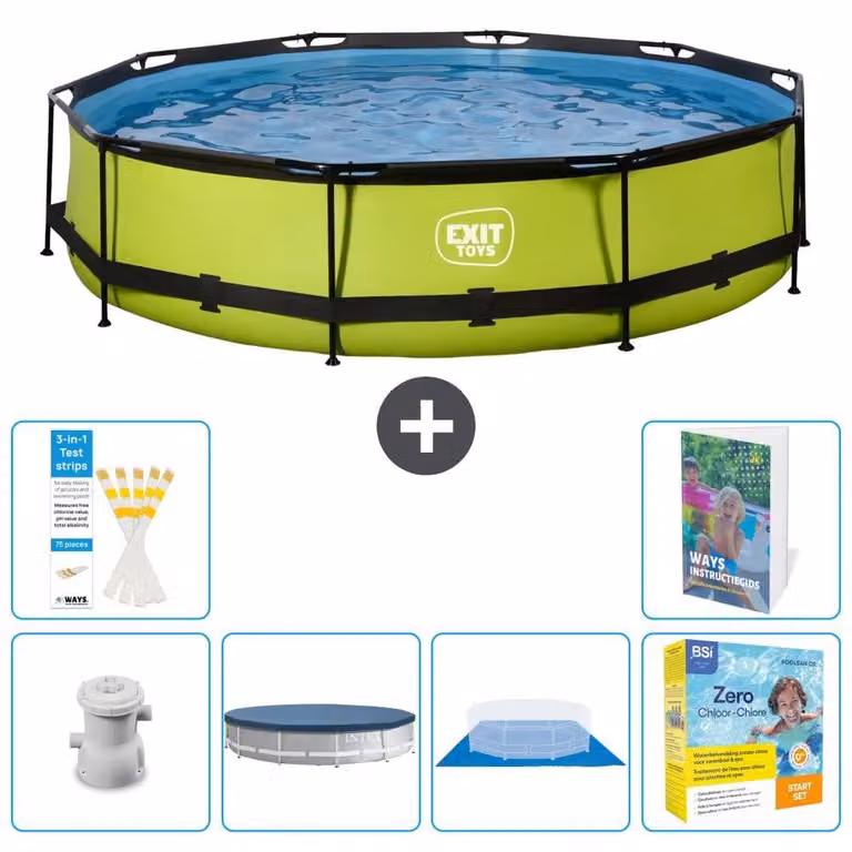 Piscina gonfiabile rettangolare - 360x76 cm - Set da 5 pezzi - Modello S198