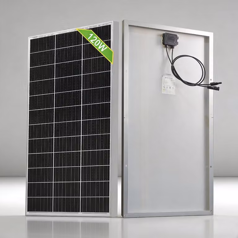 Pannelli solari, 2 pezzi, 120W per pannello - Tensione: 18V - Potenza: 120 Watt - Materiale: vetro temperato - Colore: bianco - Adatti per uso esterno