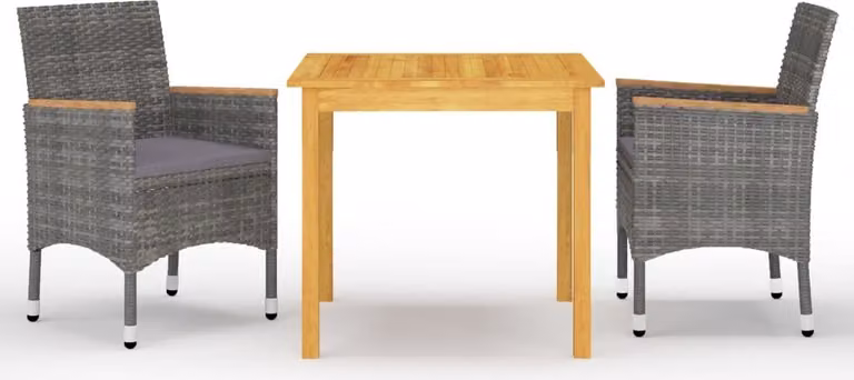 Maison Exclusive - Set da pranzo da giardino a 3 pezzi, grigio