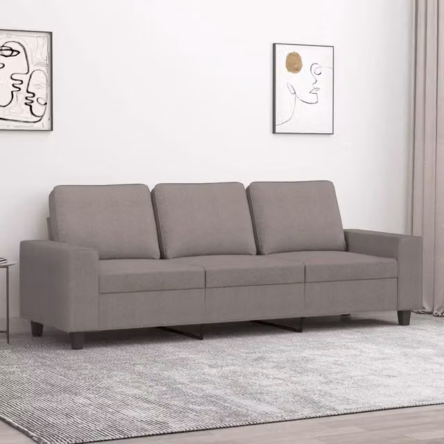 Divano a 3 Posti-Sofa 3 Posti Tortora 180 cm in Tessuto 238642