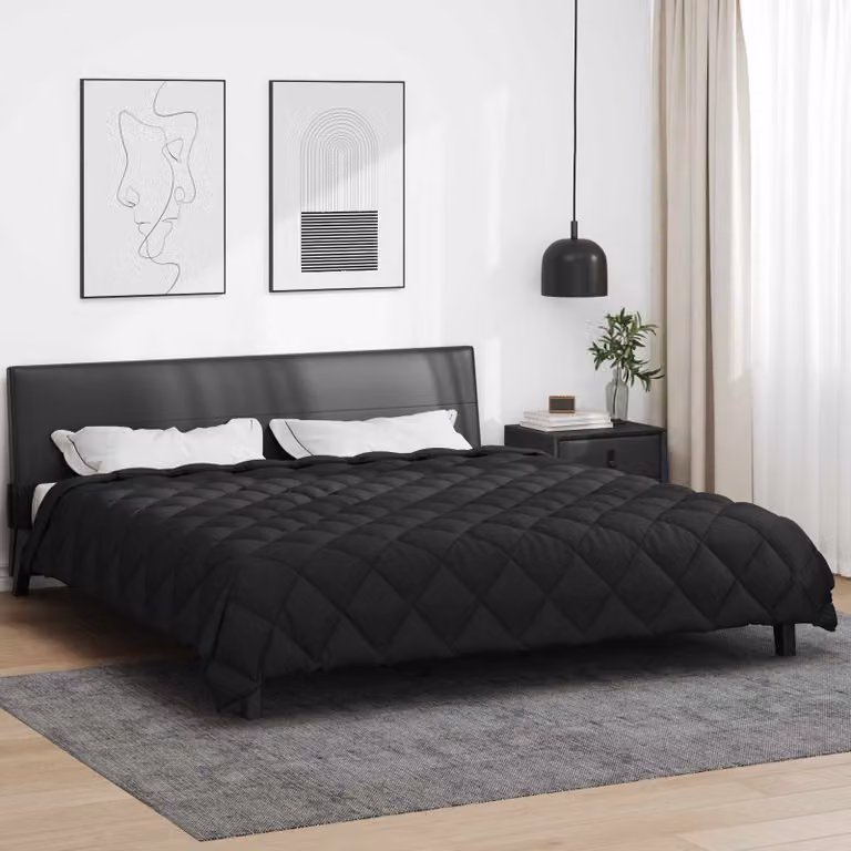 Piumone invernale vidaXL in microfibra nero L: 240 cm x P: 220 cm