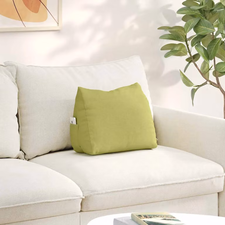 Cuscino per schiena a cuneo vidaXL Verde chiaro L: 45 cm, P: 20 cm, H: 35 cm