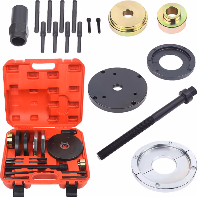 Set di estrattori per mozzi ruota, materiale resistente, applicazione versatile, rosso nero