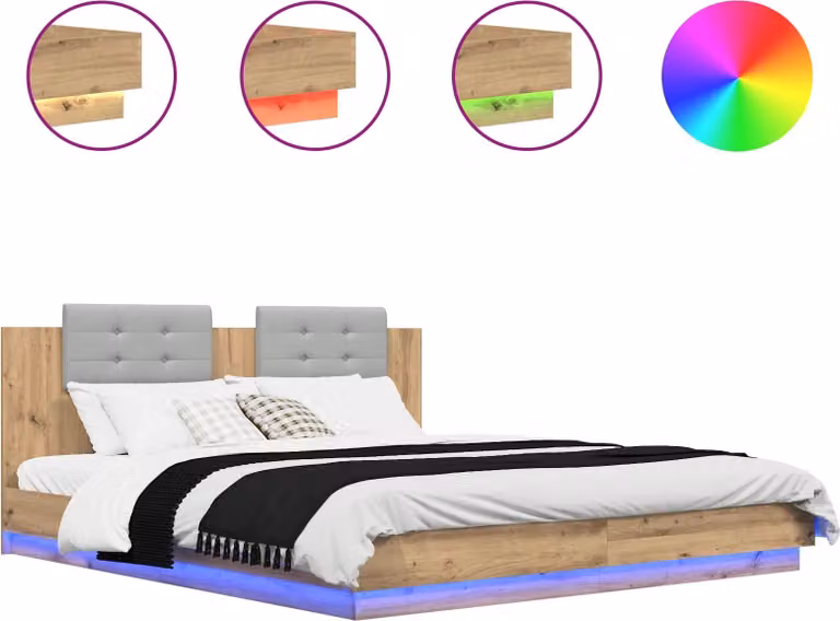 Struttura letto con testata Rovere artigianale 180 x 200 cm