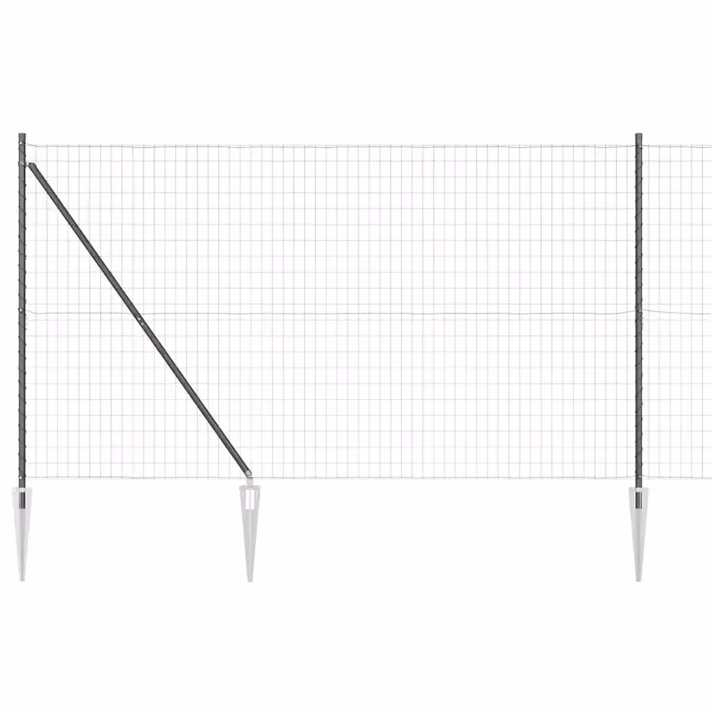 Recinzione Euro vidaXL in acciaio rivestito in PVC grigio, L: 10 m, H: 1,5 m – 2