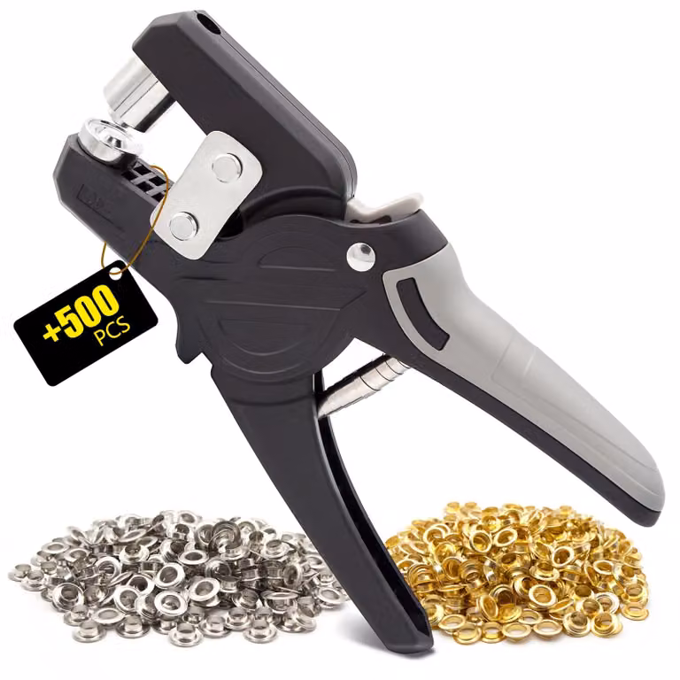 Set Oogtang con 500 occhielli, diametro 10 mm, pressa per occhielli magnetica in acciaio temprato, ideale per teloni e tessuti