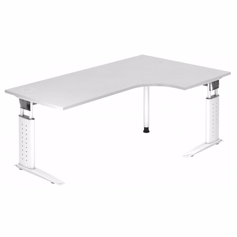HAMMERBACHER US82 höhenverstellbarer Schreibtisch weiß L-Form