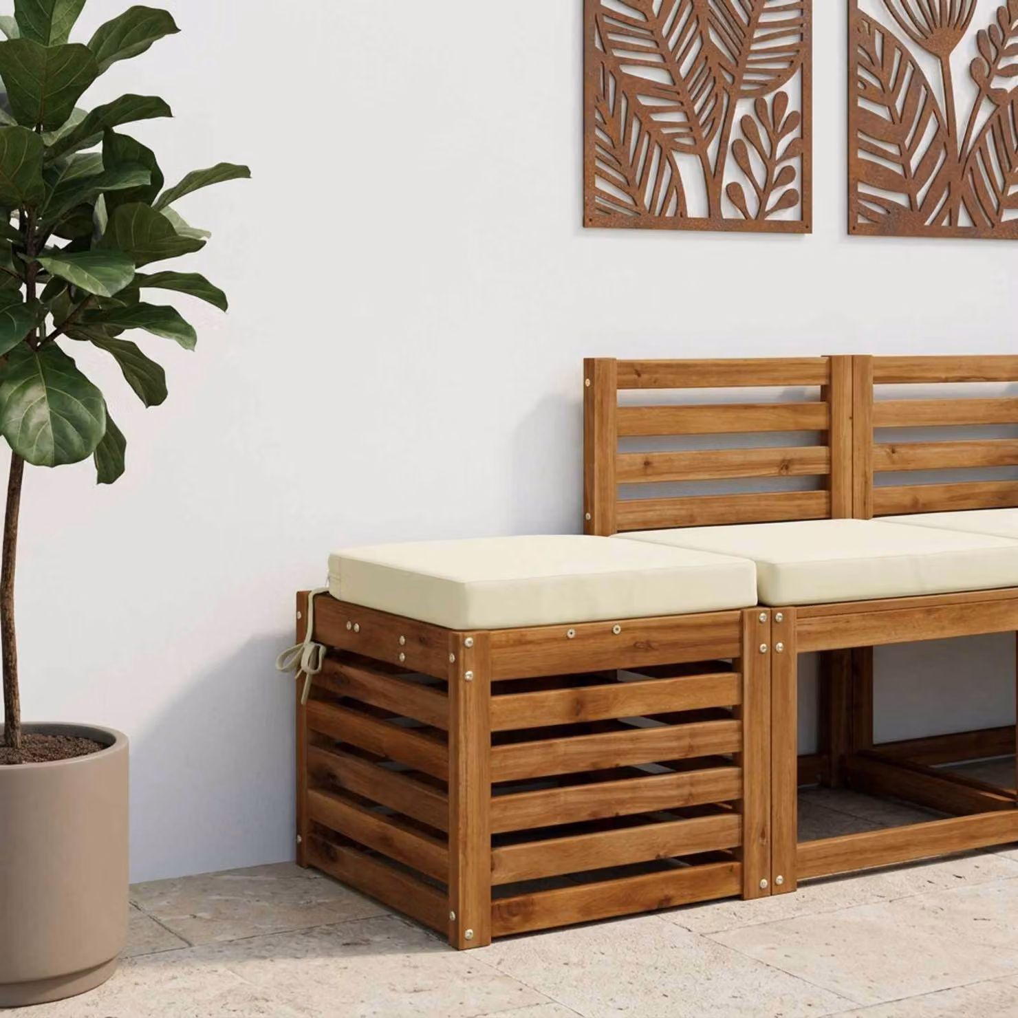 Cuscino per sedile vidaXL SOEST in poliestere con rivestimento rimovibile lavabile, colore beige
