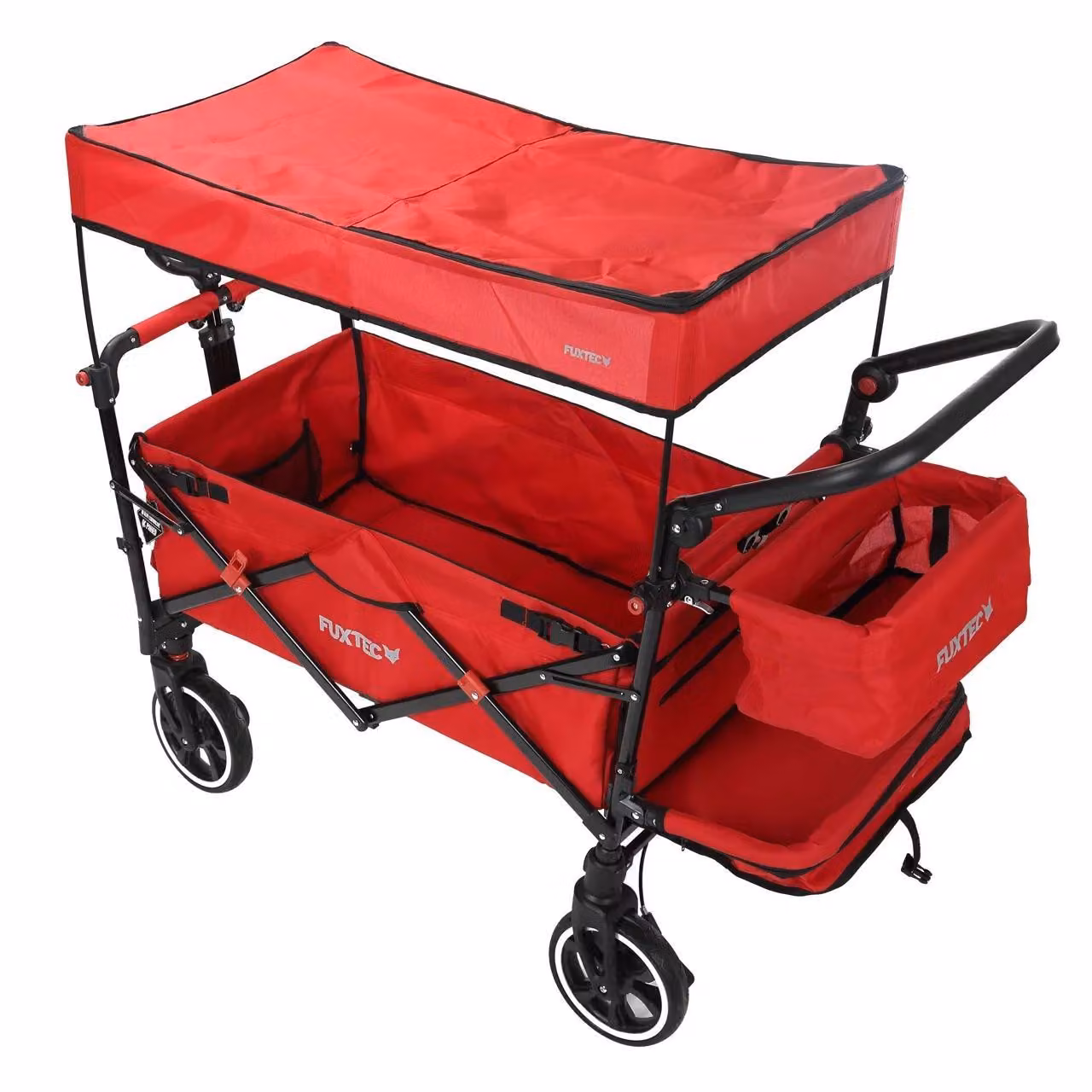 Fuxtec carrello pieghevole premium per il trasporto dei bambini con tettuccio CT850 Rosso Rot