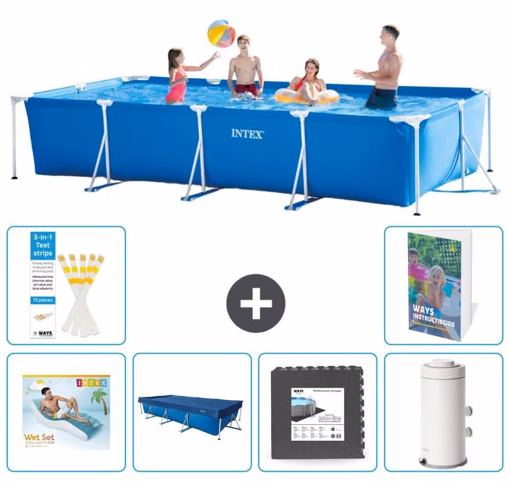 Piscina fuori terra rettangolare - 450x220x84 cm - composta da 5 elementi, modello S11