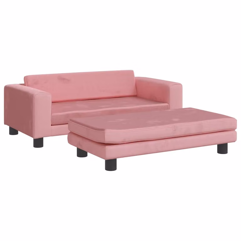 Lettino per Cani con Estensione Rosa 100x50x30 cm in Velluto