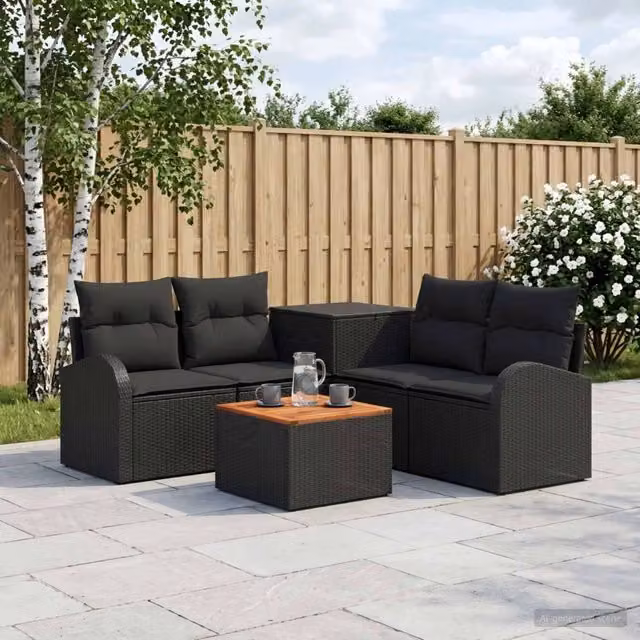 Set di divani 6 pz Nero 55 x 55 x 37 cm 3447181