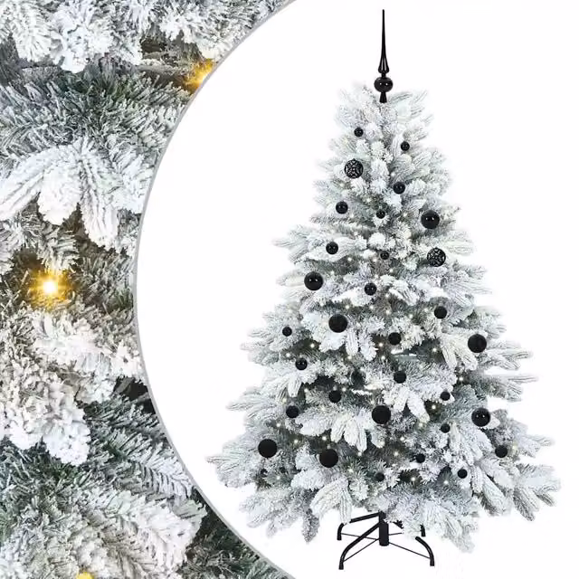 Albero di Natale artificiale moderno vidaXL bianco con 150 LED luce calda, Altezza: 150 cm, materiale PE e PVC – 1