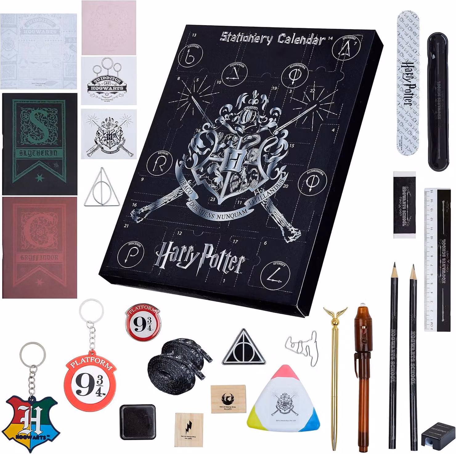 Calendario dell'Avvento Harry Potter 2024 - Calendario dell'Avvento a tema Hogwarts con articoli di cancelleria