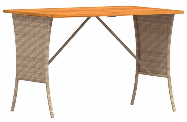 Tavolo da giardino in legno di acacia con rivestimento in rattan sintetico